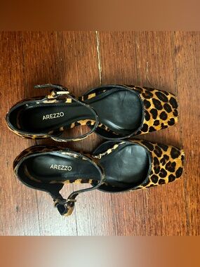 Arezzo Leopard Print Ankle-Strap Pumps - Brown/Black